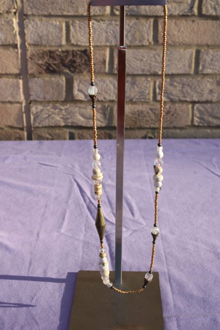 Handmade Beaded Necklace with Metal Details | Lumina Design London